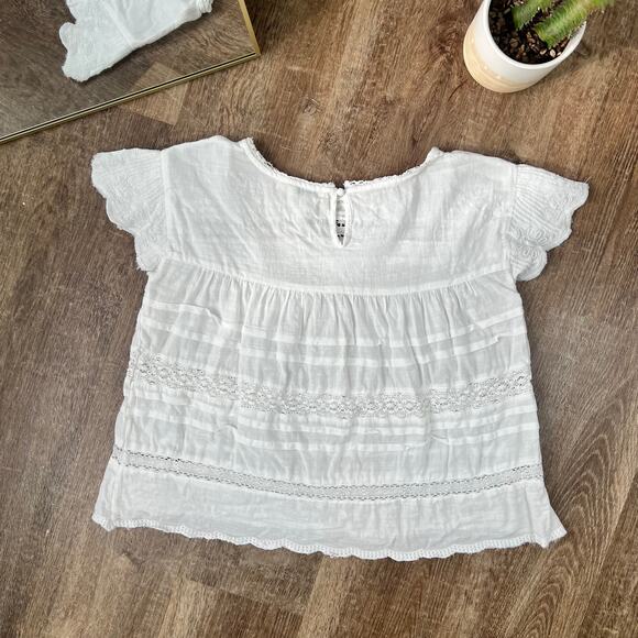 Sundance Aria Blouse Embroidered White Oversized Thick Lace Boho Top - Picture 3 of 5